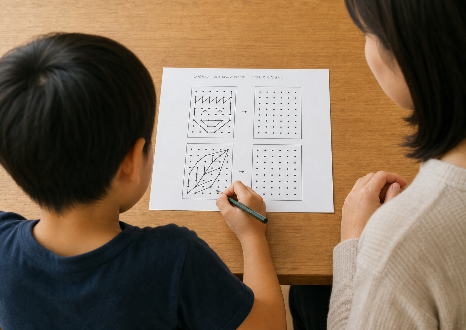 集中して学習に取り組む印象的な場面